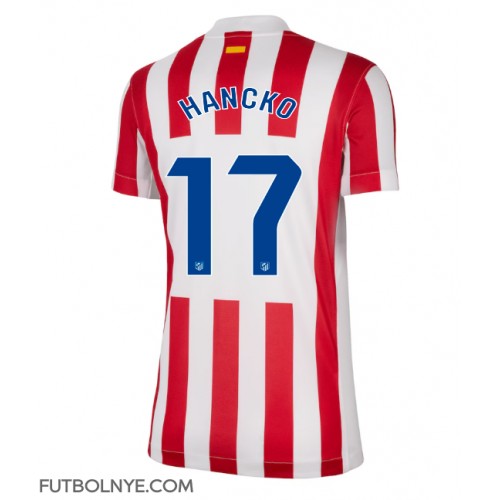 Camiseta Atletico Madrid David Hancko #17 Primera Equipación para mujer 2025-26 manga corta